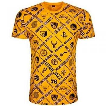 New Era NBA AOP tee All Teams AGD Camiseta de Manga Corta, Hombre, Gold, M
