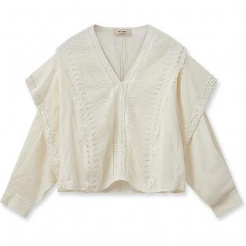 Elegant Lace Blouse by MOS MOSH in Cream, Size M