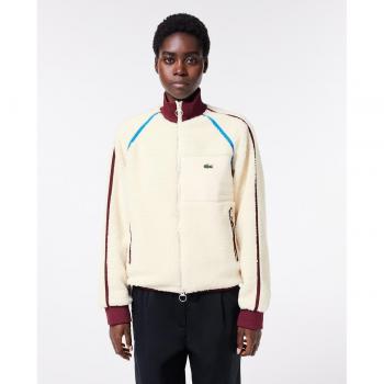 Chaqueta de Felpa Lacoste para Mujer con Detalles a Contraste