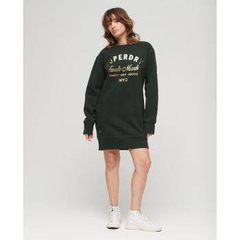 Superdry Vestido Corto Manga Larga Luxe Metallic Logo