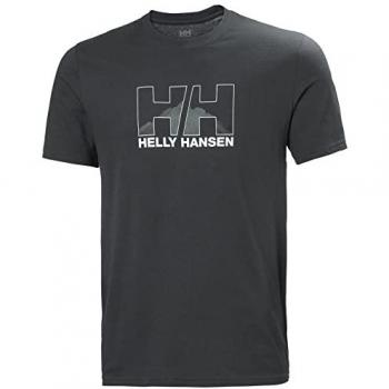 Camiseta de Manga Corta Hombre NORD GRAPHIC Helly Hansen 62978 981 Gris, talla S, color gris grafito, diseño gráfico