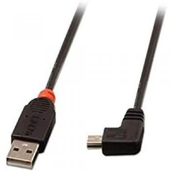 Cable USB Lindy 31971 de 1 metro, USB 2.0, USB A a Mini-USB B en color negro
