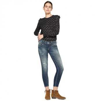 High Waist 7/8 Slim Jeans for Women - Le Temps des Cerises Sib Pulp Destroy N°2