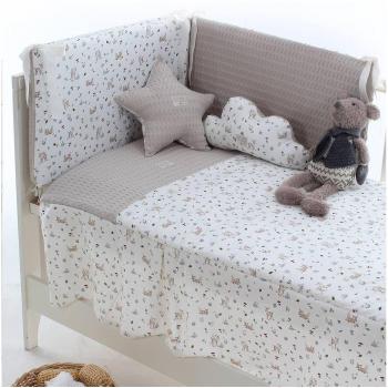 Conjunto Edredón y Protector de Cuna Bambi Beige Uzturre 60x120 cm