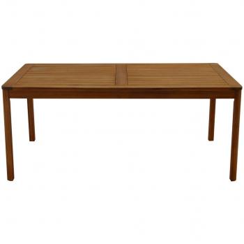 Miliboo Mesa de jardín rectangular de madera maciza 180 cm AKIS