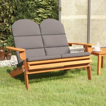 Adirondack Garden Bench with Cushions 126 cm Solid Acacia Wood