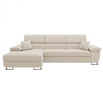 Sofá rinconero Comfivo 137 con función de descanso y caja de ropa de cama, 275x170x71cm