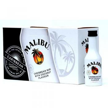 Pack de 12 Mini Botellitas de Licor Malibu Ron de Coco 5Cl