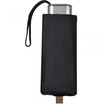 M&P - Paraguas Plegable Manual | Paraguas Antiviento Ideal para Viajes Muy Ligero, Mujer, Puño Plano, Negro