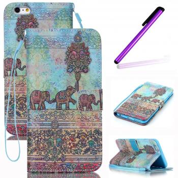 Funda iPhone 6 Plus,Carcasas para iPhone 6 Plus,Funda iPhone 6S Plus,Carcasas para iPhone 6S Plus,EMAXELERS Funda Piel para iPhone 6 / 6S Plus,iPhone 6 Plus Lujo Caso,Funda Cuero para iPhone 6S Plus Soporte Plegable, Ranuras para Tarjetas y Billetes, Esti