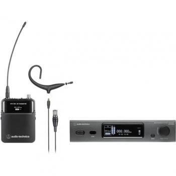 Audio-Technica ATW-3211/893X 4th Generation Wireless Microphone System with Short Boom Headworn Microphone, Frequency Range 530-590MHz, Black