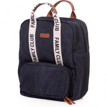 Mochila Childhome Family Club - Mochila para el cambio de pañal, color negro, dimensiones 40 x 30 x 16 cm, incluye un compartimento principal y bolsillos adicionales