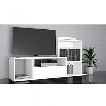 Homemania Mueble TV Sumatra con Estantes, Aglomerado Melamínico, Blanco, 120 x 30 x 65 cm