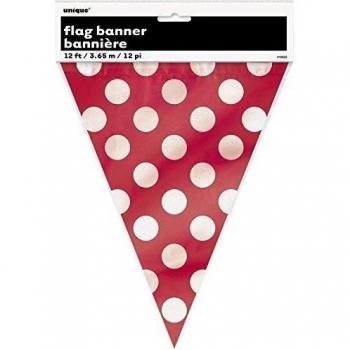 Unique- Banderines a lunares, Color rojo, paquete de 1