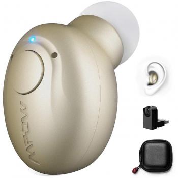Mpow Mini Auriculares Inalambricos Bluetooth 4.1, Auriculares Invisibles con Microfono y Cancelación de Ruido con Dos USB Magnéticos Manos Libres para Coche iPhone Samsung Huawei