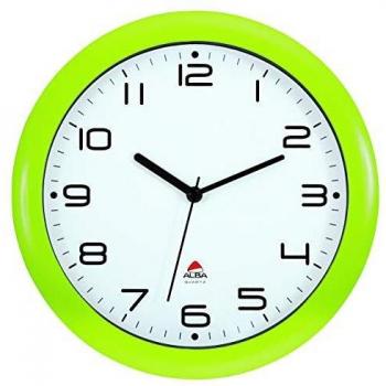ALBA Reloj de Cuarzo Clásico de Pared, Verde, 30 cm