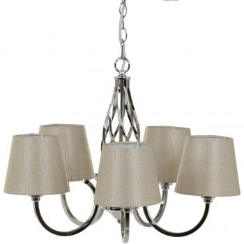 Lámpara de Techo Suspensión Ø 14 cm 36 x 36 x 110 cm Metal Plata