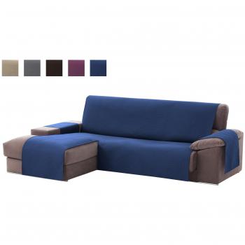 Textilhome - Funda Cubre Sofá Chaise Longue Adele, Protector para Sofás Acolchado Brazo Izquierdo. Tamaño -200cm. Color Azul