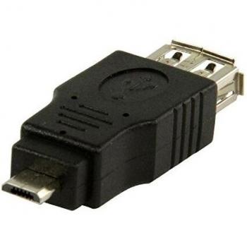Adaptador USB A Hembra a Micro USB B Macho 2.0 Negro
