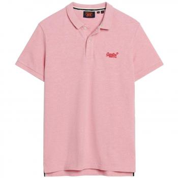 Superdry Classic Pique Polo Shirt for Men - Light Pink - XXL