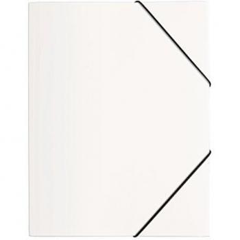 Carpeta Gummizug DIN A4, 3 Klappen, Blanco, Polypropylen