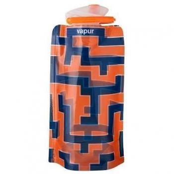 Vapur Runaway Shades 18oz Water Bottle Orange/Blue Maze Flexible Durable 0.5L