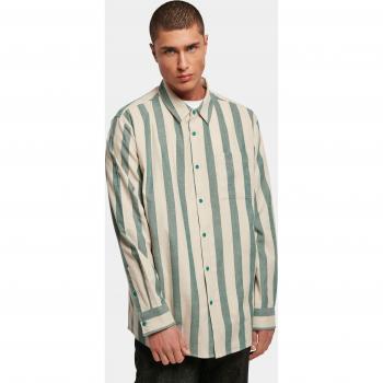 Urban Classics Men's Green Striped Shirt