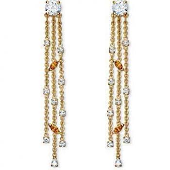 Swarovski Botanical - Pendientes chapados en oro