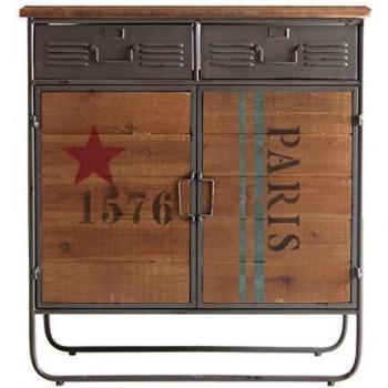 HOMEDECORE - Taquillón Estilo Vintage - Taquillón Cooper 2 Puertas 2 Cajones