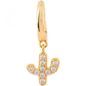 Piercing aro Cactus de plata bañado en oro amarillo 18k