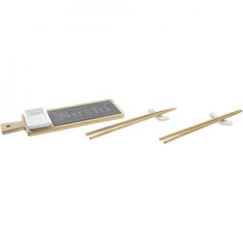 Set de Sushi Bambú Pizarra Natural Oriental 28 x 9 x 2 cm (6 Piezas)