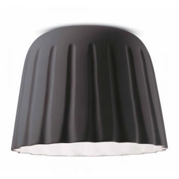 Plafón Cerámico Madame Gres 29 cm Antracita Artesanal