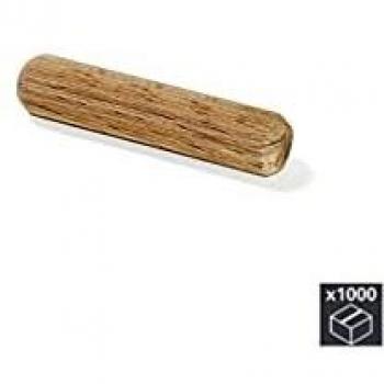 Emuca - Mechones de madera Ø10x40mm para unión a presión de tableros, Lote de 1000
