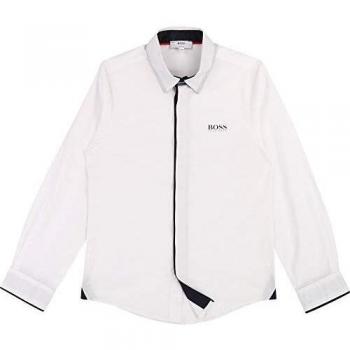 BOSS Camisa de Popelina de algodón NIÑO Blanco 10AÑOS