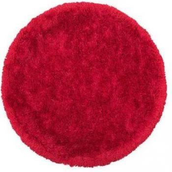 Beliani Alfombra peluda roja de pelo largo redonda 140 cm con mechones de algodón 140x140cm