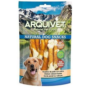 ARQUIVET Huesitos de Pollo con Calcio 350 gr - Snacks para Perros - Chuches, premios, golosinas y recompensas caninas - Alimento complementario - Entrenamiento canino