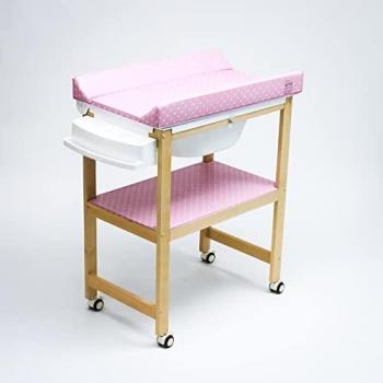 the good wood by PLASTIMYR - Bañera Cambiador Bebe - Mueble Bañera Cambiador - Rosa - 80 x 48,5 x 100 cm