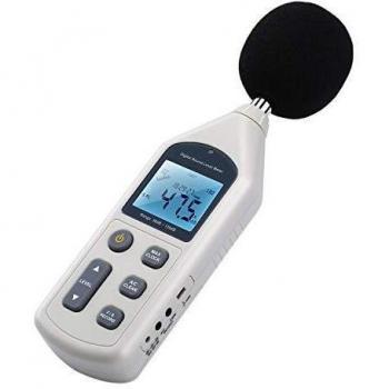 Amgaze Medidor de Nivel de Sonido Digital 30~130dB Probador de Medición de Ruido de Decibelio Registrador de Datos de Decibel con Tiempo Monitor de DB de Interfaz USB para Uso en Interior/Exterior