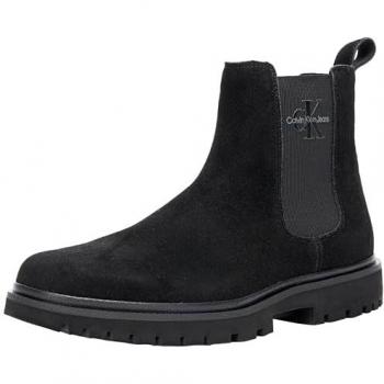 Calvin Klein Jeans EVA Mid Chelsea Boots - Black, Classic Slip-On Design with Elastic Inserts and Side CK Logo