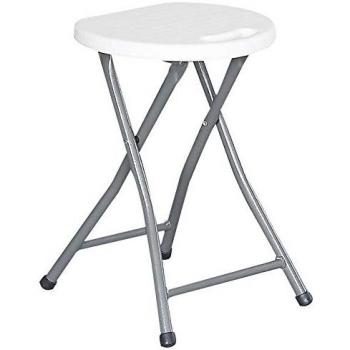 Taburete plegable de hdpe y estructura de acero 30x43 cm tubo 19 mm