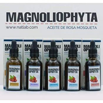 Magnoliophyta Aceite de Rosa Mosqueta y Ácido Hialurónico, Facial y Corporal, Todo Tipo de Pieles, Aceite Regenerador e Hidratante, Piel Tersa y Joven, 100% Natural Originario de Chile, 50 Mililitros