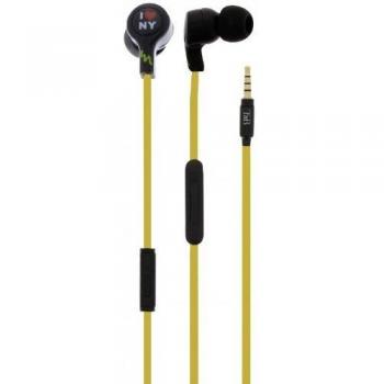 T'nB Live'n New York - Auriculares estéreo con micrófono, color amarillo y negro