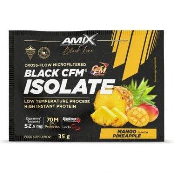 Amix Black CFM Isolate Mango Piña 35g - Proteína aislada de suero, sabor mango piña, en formato monodosis de 35 gramos