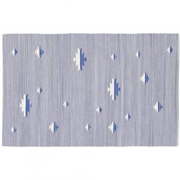 Alfombra Kilim 230x160 cm Grigio 3D Hecha a Mano para Sala, Oficina y Cocina (Lavable)