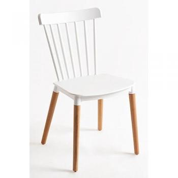 Silla Nórdica Leka de Madera Blanca Ideal para Comedor