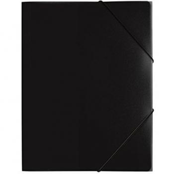 Carpeta Gummizug A4 PP Negra con 3 Solapas