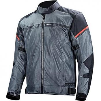 Chaqueta textil de moto LS2 Riva - Protección resistente, cómoda, estilo, impermeable, color negro/gris/rojo (S)