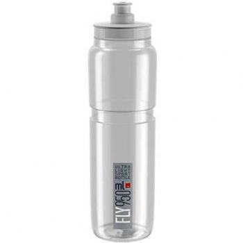 Elite Fly 950ml Clear Water Bottle with Grey Logo