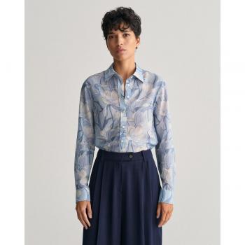 Camisa de mujer Regular Fit Magnolia Print azul Gant