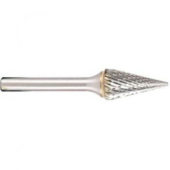Metabo 628370000 628370000-Fresa cónica con Cabeza en Punta dentado en Cruz 9,6 x 64 mm Longitud Trabajo 20 mm vástago de 6 mm, 0 V, Negro, Size